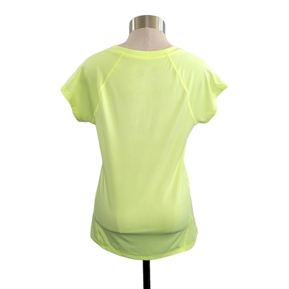 Ideology Short Sleeve V-Neck Relaxed Fit T-Shirt Women's S Highlighter Yellow - Picture 3 of 10